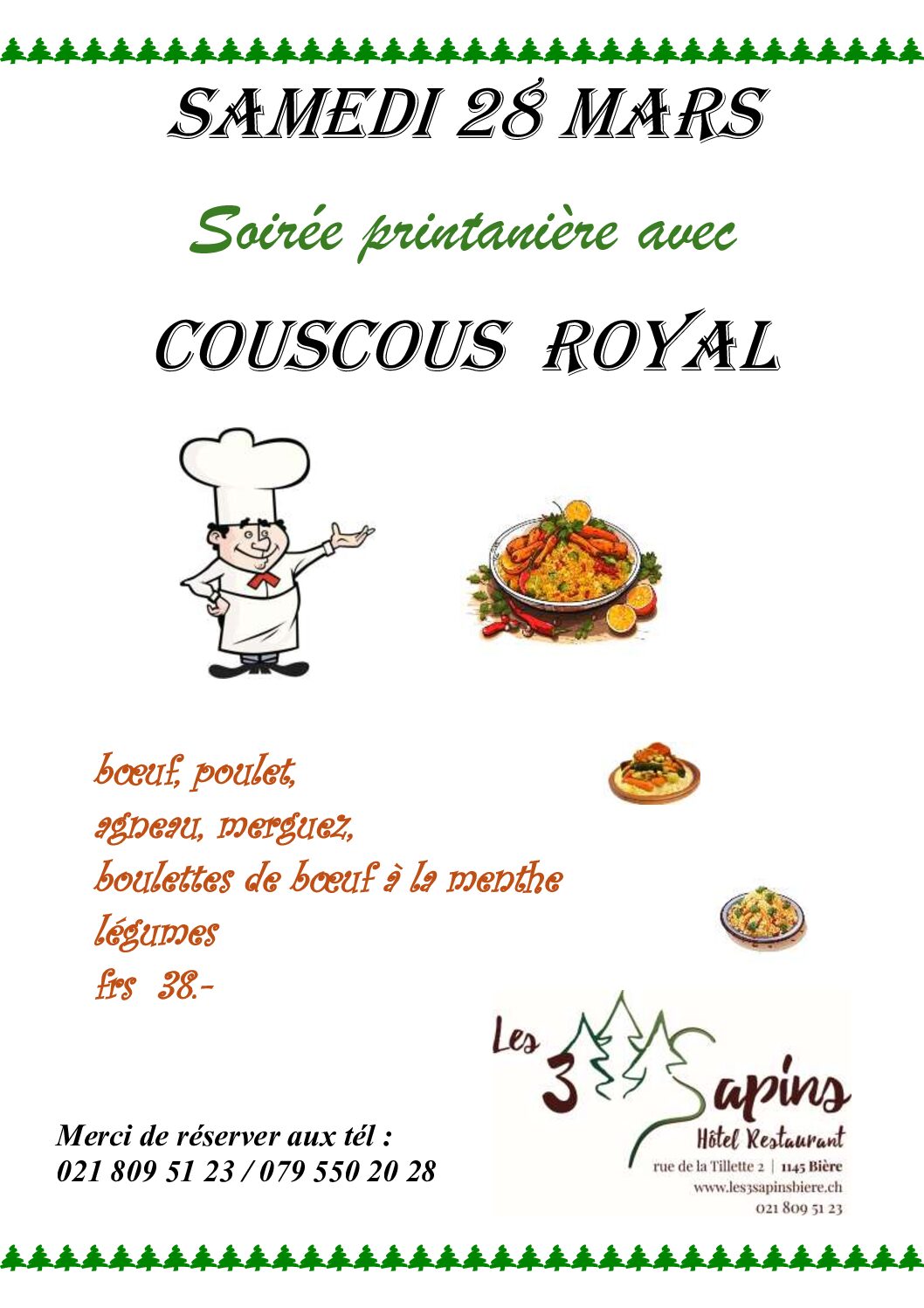 soirée couscous du 28 mars 2026